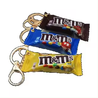 Llavero de chocolate M Bean, simulación miniatura, colgante de comida creativo para regalos y decoración unisex. - 1