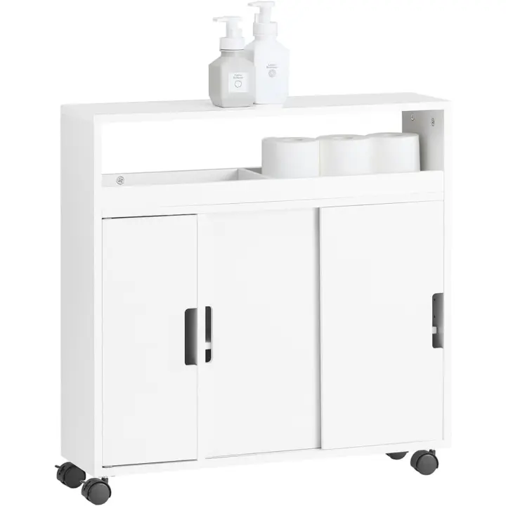 Carro Utilitario con 2 Estantes y 2 Bandejas Mueble Auxiliar de Ruedas para Baño, Cocina - 1