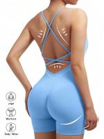 Mono deportivo para mujer Ajustable cruzado para correr Traje de Yoga de una pieza - details 4