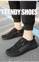 2023 Zapatos deportivos de moda de edición coreana Flyknit informales transpirables de encaje ligero de malla para hombres grandes - details 13