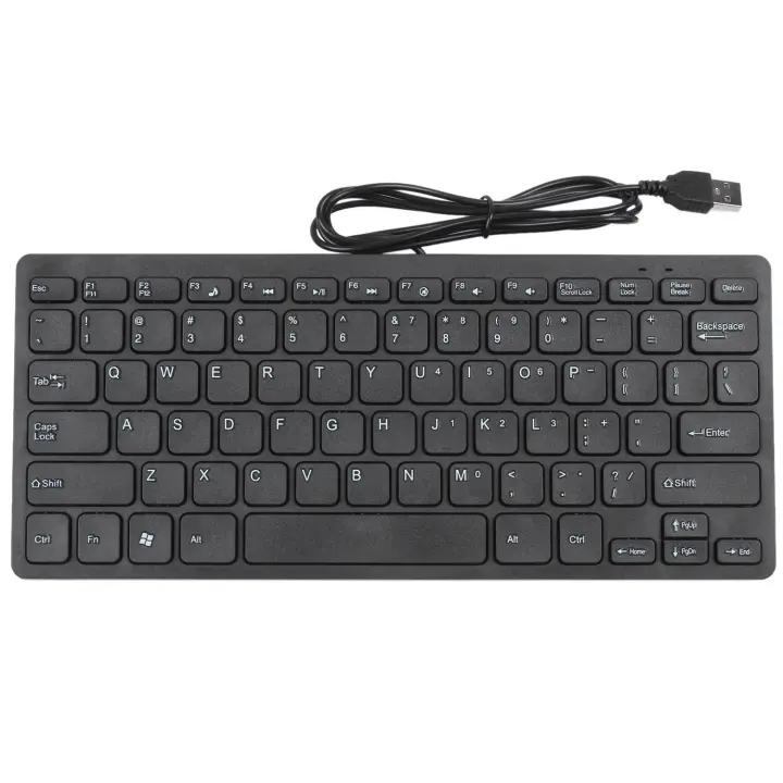 Teclado de cable ultrafino, silencioso, tamaño pequeño, 78 teclas, Mini teclado Multimedia Usb para ordenador portátil y Pc - 1