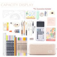 Estuche de Lápices de Canvas de Gran Capacidad de 3 Partes Regalo Ideal para Estudiantes, Niñas, Niños, Adultos Estuches y Cajas de Papelería - details 5