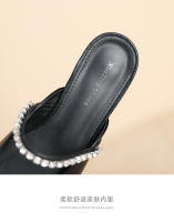 Zapatos planos puntiagudos con cadena de diamantes de imitación plateados - details 4