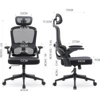 Escritorio, Silla de Oficina Grande y Alta con reposabrazos Plegables, Soporte Lumbar Ajustable - details 2