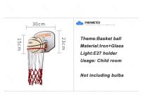 Lámpara de aplique de baloncesto para habitación de bebé, decoración creativa para dormitorio de niños, luz Led para pared - details 9