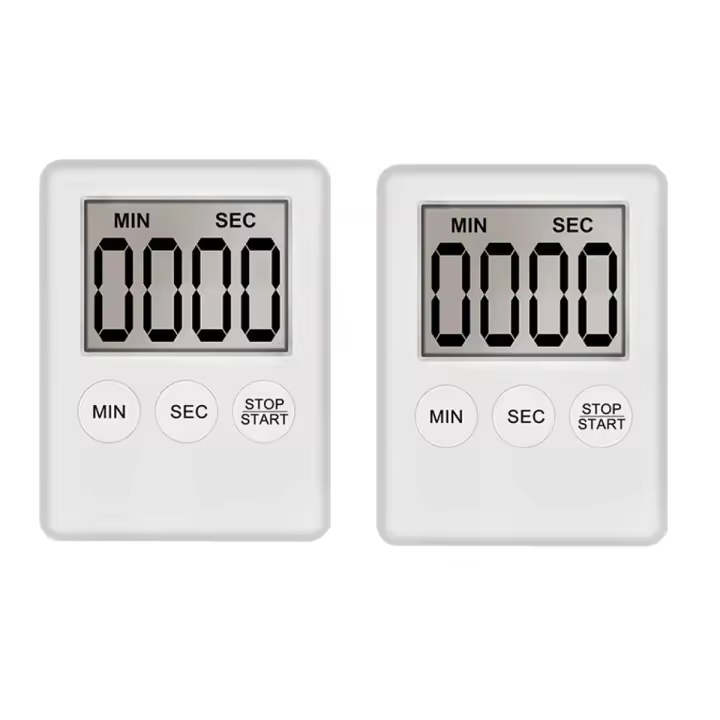 Temporizador de Cocina Digital, temporizador de huevo, adecuado para el trabajo, temporizador deportivo, juego, temporizador de cocina, 2 paquetes, blanco - 1