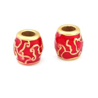 Pulseras de Brass Dorado Mate 4PCS Grande Agujero Abalorios para Hacer Joyas DIY - details 1