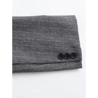 Blazer de Rayas con Bolsillos para Mujer Moda de Cashmere de Un Solo Botón - details 6
