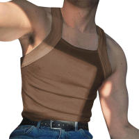 Chaleco Racerback ajustado sin mangas para hombre, Top blanco y negro, primavera y verano - details 8