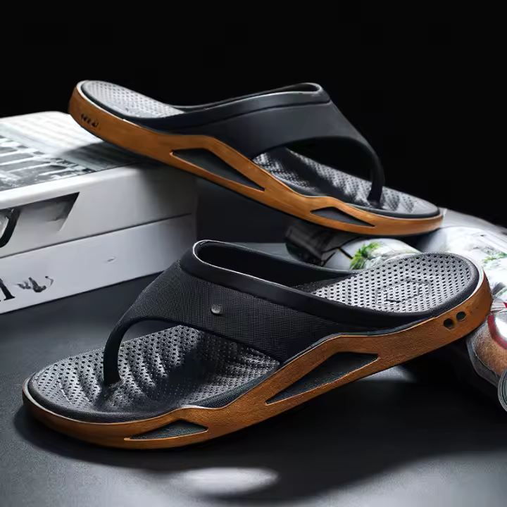 Chanclas de verano para hombre, ropa exterior, suela blanda, suela gruesa, resistente al desgaste, zapatillas de pellizco - 1
