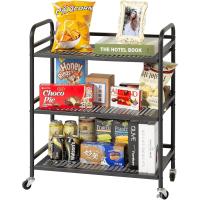 Carrito Cocina,Carro Auxiliar de Metálicos de 3 Niveles Cocina o Multiuso con Ruedas,para el hogar,60×30×75cm,Blanco - details 11