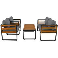 Juego de Exteriores de Jardín Marco de Hierro Galvanizado Mesa de Comedor de 4 Piezas - details 9