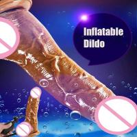 Consolador inflable de tamaño ajustable, pene con ventosa, juguete sexual de realidad para adultos, Anal, cómodo - details 0