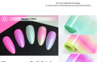 Pegatinas de Arte de Uñas Fluorescentes Clou Beaute 10 Rolls Caja Gradiente Neón Naranja Caramelo Cielo Estrellado Papel de Transferencia Colorido - details 4