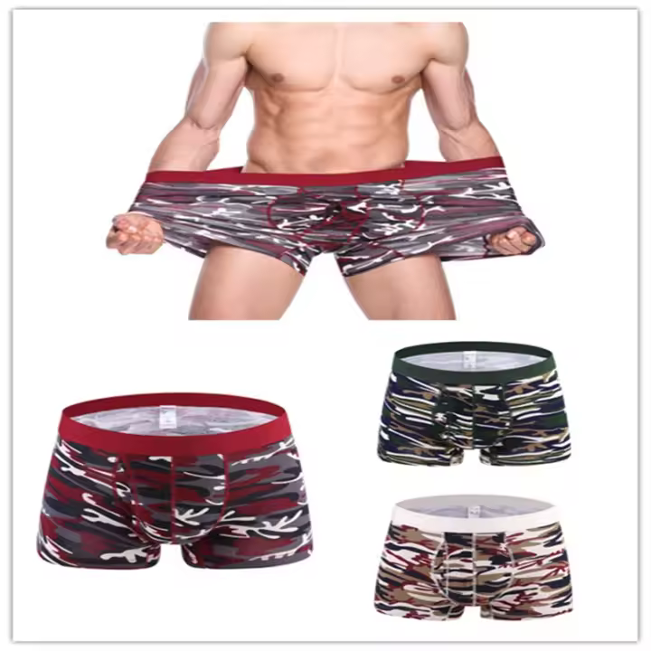 Pack de 3 Bóxers de Algodón Elástico para Hombre - Camuflaje Talla Europea grande y multicolor - 1