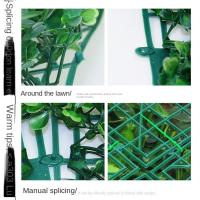 Panel de pared de plantas artificiales DIY, simulación realista duradera, hoja de planta de arce, verde, 25x25cm, estera de hierba verde falsa - details 5