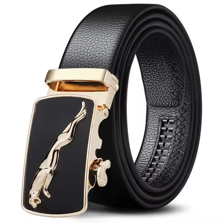 Cinturón de Cuero de Lujo para Hombres Hebilla Automática Diseño de Negocios de Moda - 1