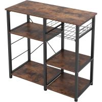 Cocina Mueble para Almacenamiento de Cocina Estantes de Cocina con Ganchos para Almacenamento Estante de Horno de Microondas,Estanterías de Cocina con 3+3 estantes Blanco - details 15