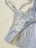 Conjunto de camisón y braguita de diseño encantador con tirantes finos y cuello en V, ropa sexy para mujer - details 35