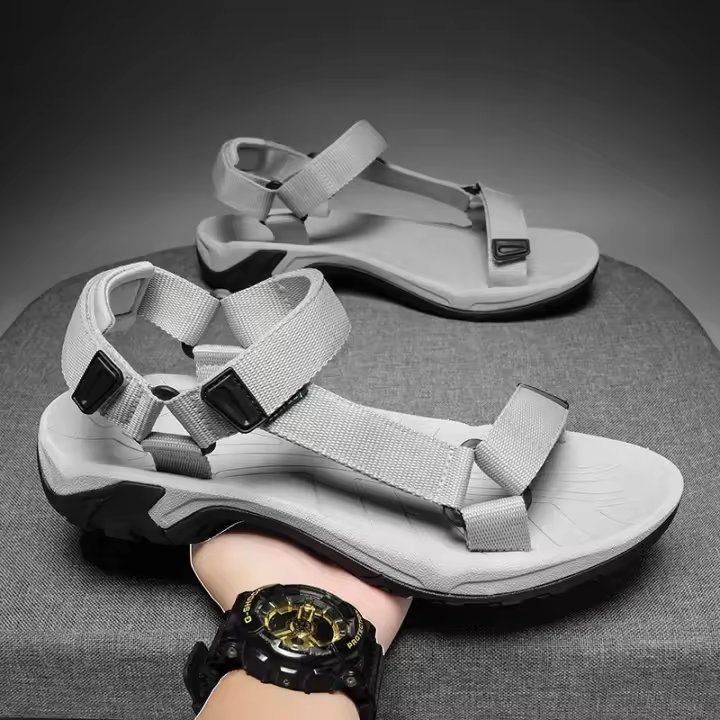 Nuevo Modelo 2025Zapatos Abiertos De Verano De Alta Calidad Para Hombre, Sandalias Ajustables Para Exteriores, Gladiador De Playa Roma, Transpirable, Verde, Negro Puro, Talla Grande 47 48 - 1