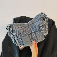 Bolso cruzado Retro vaquero de tela vaquera, bolso de mano con cremallera de alta capacidad para mujer, bolso de hombro vaquero con correa ajustable Vintage para mujer - details 17