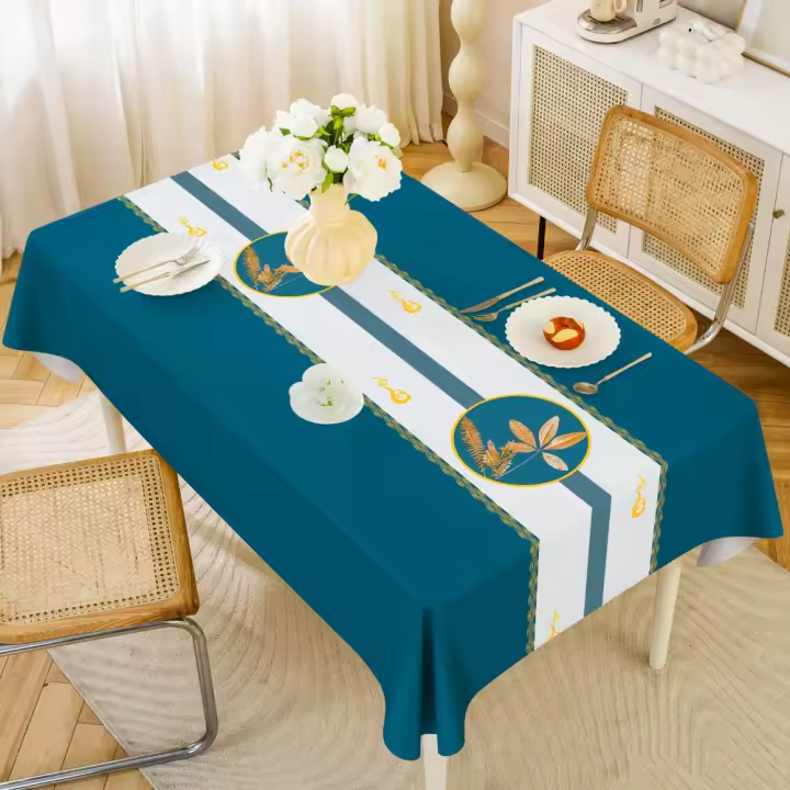 Decoración de mesa, mantel de PVC de estilo chino, mantel Floral Vintage grueso a prueba de aceite, cubierta para mesa de postre DIY para el hogar - 1