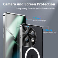 Funda de carga inalámbrica transparente a prueba de golpes para Oneplus 13 12 11 Nothing Phone1 cubierta trasera mate parachoques de aluminio fundas de teléfono acrílicas - details 5