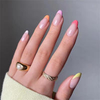 24Pcs Uñas Postizas De Póker Manicura Ballerina Removible Almendra Uñas Falsas De Decoración Para Mujeres Y Niñas Uñas Postizas De Cuchara Completo - details 19