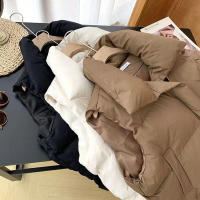 Women winter cotton vest warm coat stand collar zipper sleeveless jacket overcoat loose drawstring waistcoat - details 8