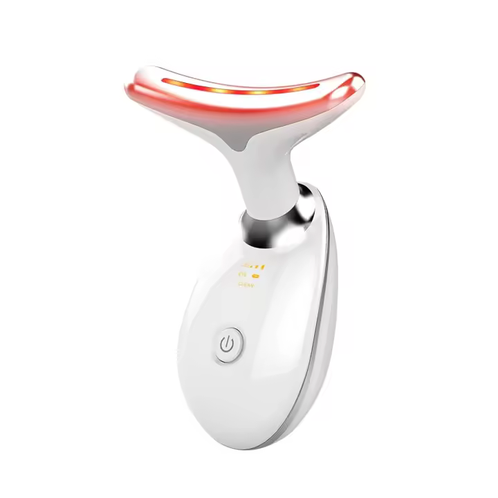Scttomon Terapia de Luz Roja Masajeador de Cara y Cuello con LED de 7 Colores para Cuidado de la Piel Equipo de Belleza Blanco - 1