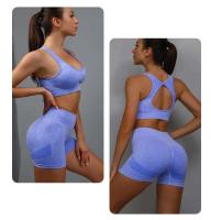 Conjunto de 2 uds de Yoga para mujer, sujetador con espalda hueca + pantalones cortos deportivos para levantamiento de cadera, conjunto de gimnasio sin costuras, ropa deportiva, chándal - details 20
