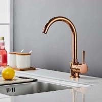 Grifo de oro rosa/negro/cromado mezclador de agua fría y caliente grifo de fregadero giratorio de 360 ​​grados montado en cubierta para cocina - details 18