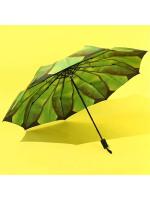 Paraguas Plegable de Viaje Ideal para Lluvia y Sol Diseño de Hoja de Plátano - details 0