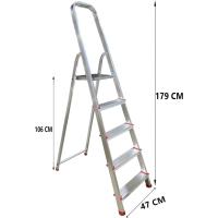 Escalera de Aluminio, Multiusos, Antideslizante, Ligera y Resistente, Escalera Doméstica, Fácil Transporte (4 peldaños) - details 20