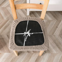Fundas de asiento para silla de comedor de Jacquard elásticas duraderas, funda de cojín para silla de comedor tapizada elástica lavable extraíble - details 5