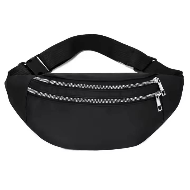 Bolsa de Cintura Impermeable Cinturón Ajustable Bolsillos con Cremallera Elegante Casual - 1