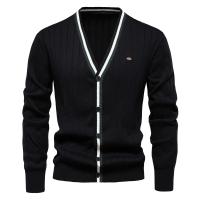 cárdigan de algodón para hombre, suéter con cuello en V y botones, suéteres casuales de punto para jóvenes para hombres - details 4