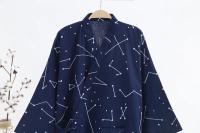 2025 nuevo traje 100% de gasa de algodón para hombre, pijama tipo kimono japonés Yukata fino y suelto, bata con capucha para hombre, pijama con cuello en V, albornoz - details 11