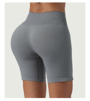 Pantalones cortos profesionales sin costuras para mujer, Shorts de licra, elásticos, transpirables, levantamiento de cadera, ocio, correr - details 7