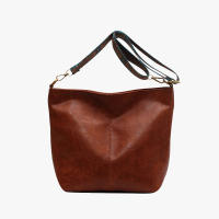 Bolso de hombro de cuero PU para Mujer, Bolsa de mano de gran capacidad, de lujo, Simple, de Color sólido, informal, de viaje, para Compases - details 0