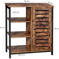 Muebles de Almacenamiento de Acero 3 Estantes y 1 Compartimento con Puerta Estilo Industrial - details 2