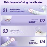 Empaquetado privado Vibrador SEXY Dildo de empuje múltiples modos de vibración/succión con lamiendo Juguetes flexibles giratorios automáticos para sexo femenino. - details 9
