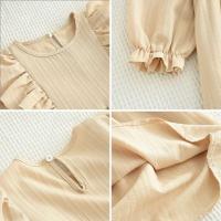 Vestido liso informal de otoño, vestidos plisados ​​de manga larga para niñas, ropa rosa, nueva ropa de moda para niños - details 14