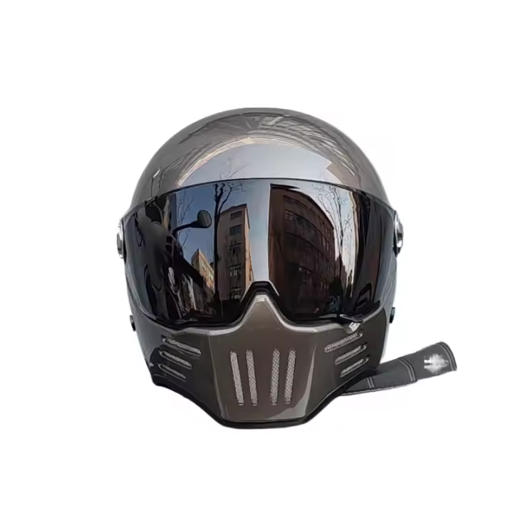 Casco de motocicleta Retro ABS Light cruiser, cubierta completa para hombres y mujeres, aprobado por DOT - 1