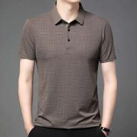 Polo de negocios informal con estampado nuevo para hombre, top de manga corta cómodo y transpirable, 2024 - details 13