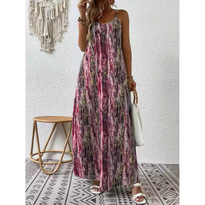 Falda larga estampada de verano a la moda para mujer, informal, ropa de mujer - 1