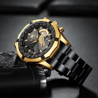 Resistente al agua hombres luminosos reloj de cuarzo deportivo casual correa de acero reloj - details 5