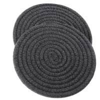 Posavasos de algodón con soporte para bebidas, posavasos absorbentes minimalistas para el hogar, 8 piezas, 4 colores - details 5