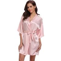 Bata de satén para mujer, lencería íntima, ropa de dormir sedosa, regalo de boda nupcial, bata de baño tipo kimono informal, camisón Sexy - details 11