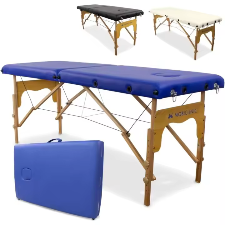 Basic, Mesa, Profesional, Portátil, Mara, 2 Cuerpos, Marca Española, Regulable, 180x60 cm, Negra - 1